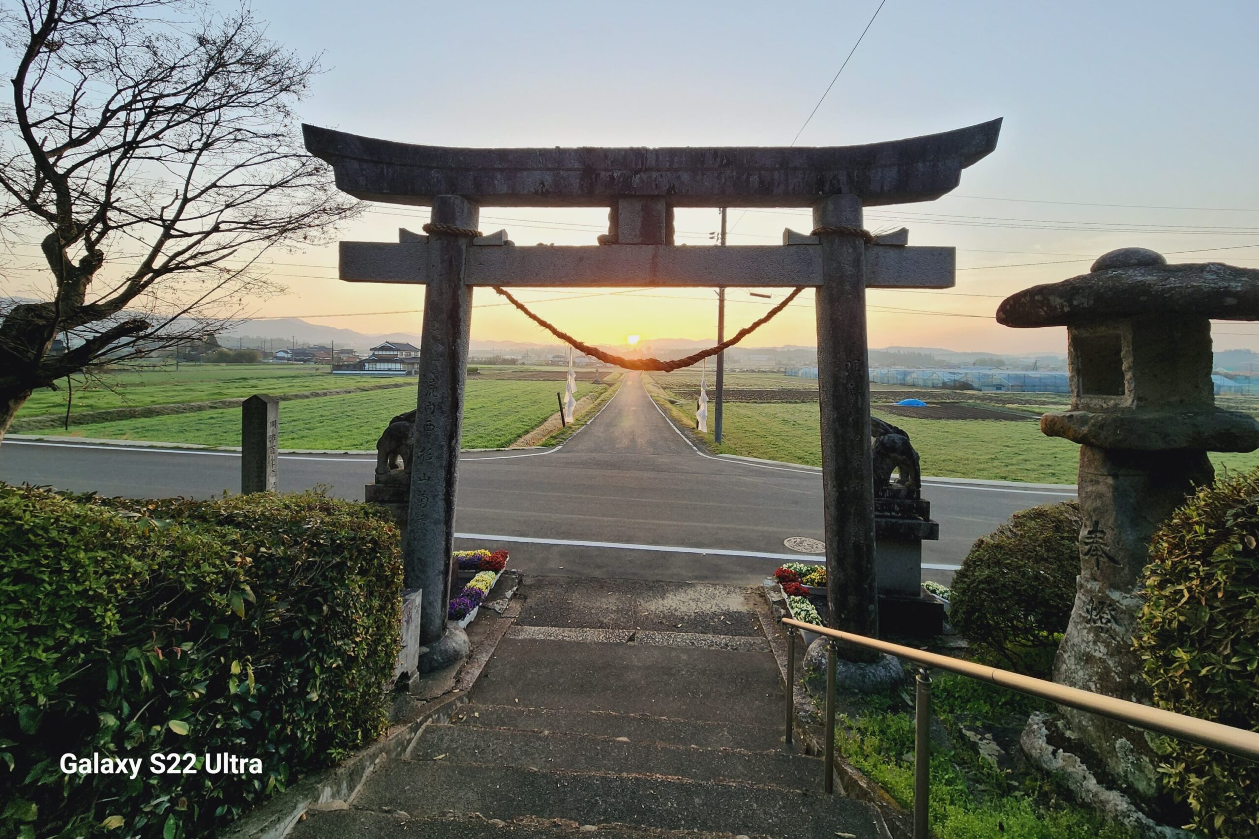 Sunrise at Yoshino Shrine,Nagi-cho, Katsuta-gun, Okayama