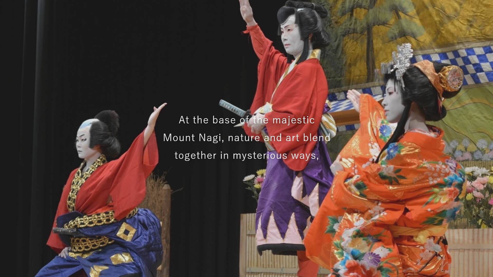 At the base of the majestic Mount Nagi, nature and art blend together in mysterious ways,
