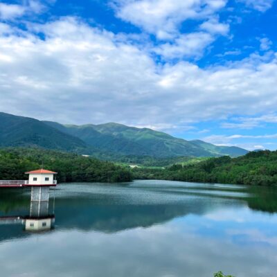 Lake Nagi and Summer Skies,okayama,japan